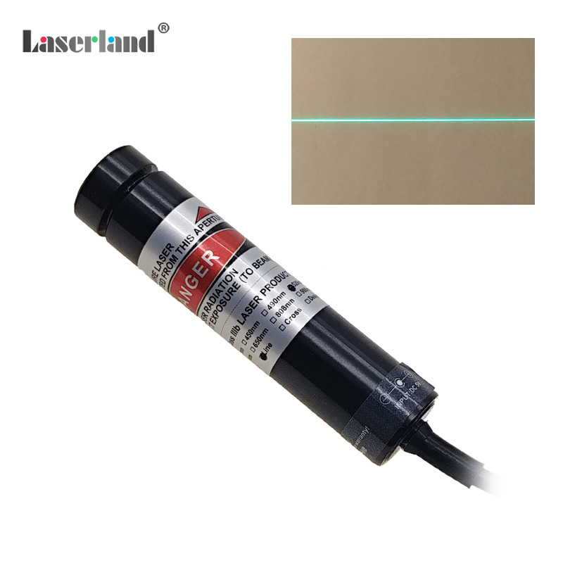 16mm 510nm 515nm 520nm 30mW Line Generator Green Laser Diode Module for Fabric Cloth Stone Woodworks Alignment
