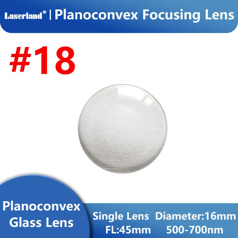 Dia.16mm FL45mm Focus Focal Glass Lens for 400-700nm Laser 532nm 635nm 650nm 660nm #18