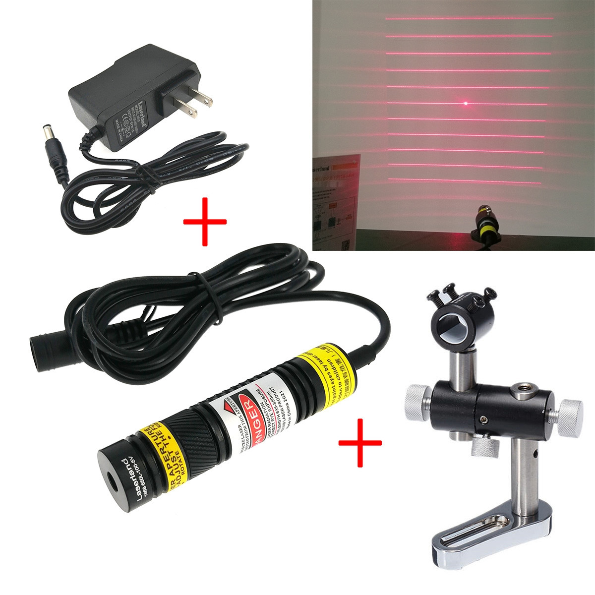 16*68 650nm 5mw 50mW 100mW 50*50 20*20 11 parallel lines Grid Red Light Grating Laser Module 3D structure