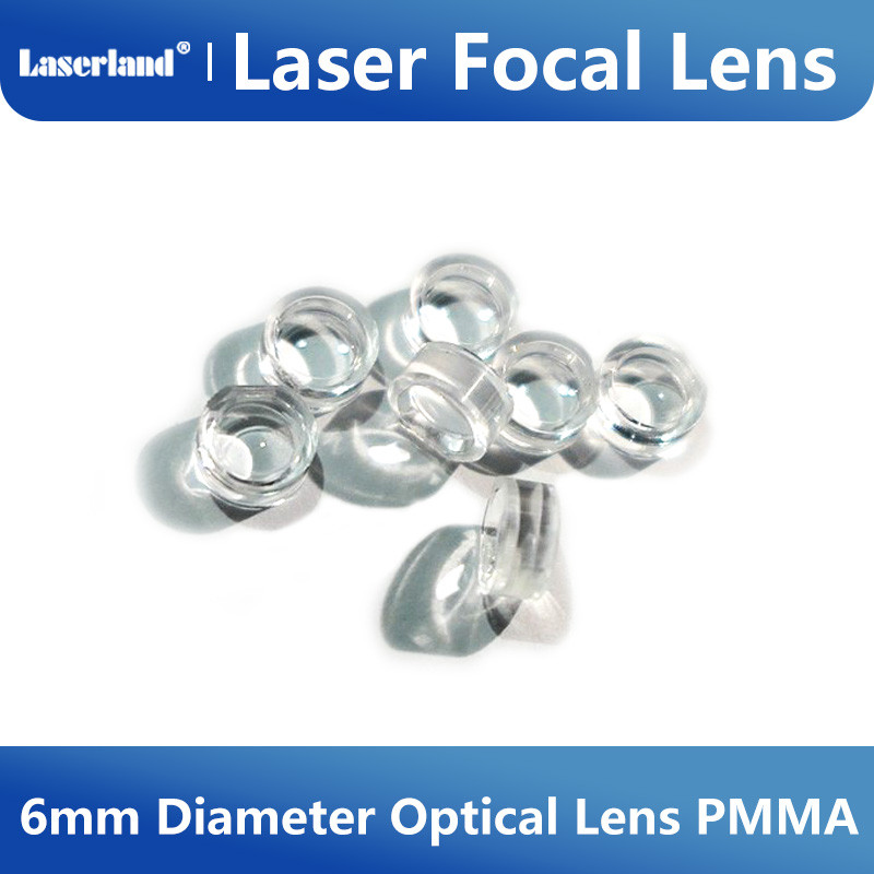 6mm Diameter Laser Focal Lens Uncoated Optical Focusing Lens PMMA 