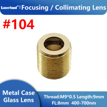 Focal Collimation Coated Glass Lens with Case for 400nm-700nm Visible Light Length 9mm FL8 M9 P0.5