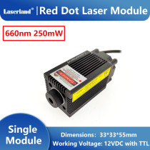 33*55 650nm 660nm 200mW-250mW Red Dot Laser Module with Fan 12VDC Stage Lighting