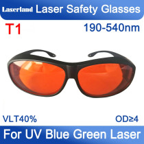 T1 OD4+ 190nm-550nm Laser Safety Glasses Protective Goggles OD4+