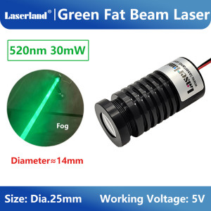 Fat Beam 520nm 30mW Green Laser Module for KTV Bar DJ Stage Lighting Effects
